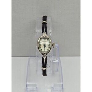 Vintage Longines Diamond Tonneau 14K White Gold Ladies Cocktail Watch Manual